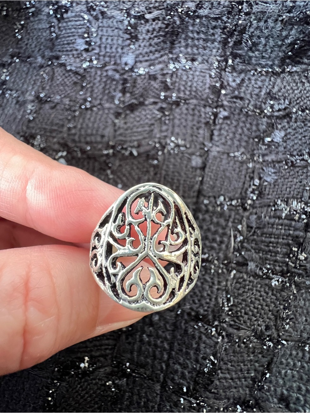 Silver Filigree Statement Ring